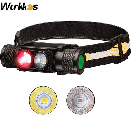 Lanterna de Cabeça Leve com Luz Branca Brilhante + Vermelho 660nm